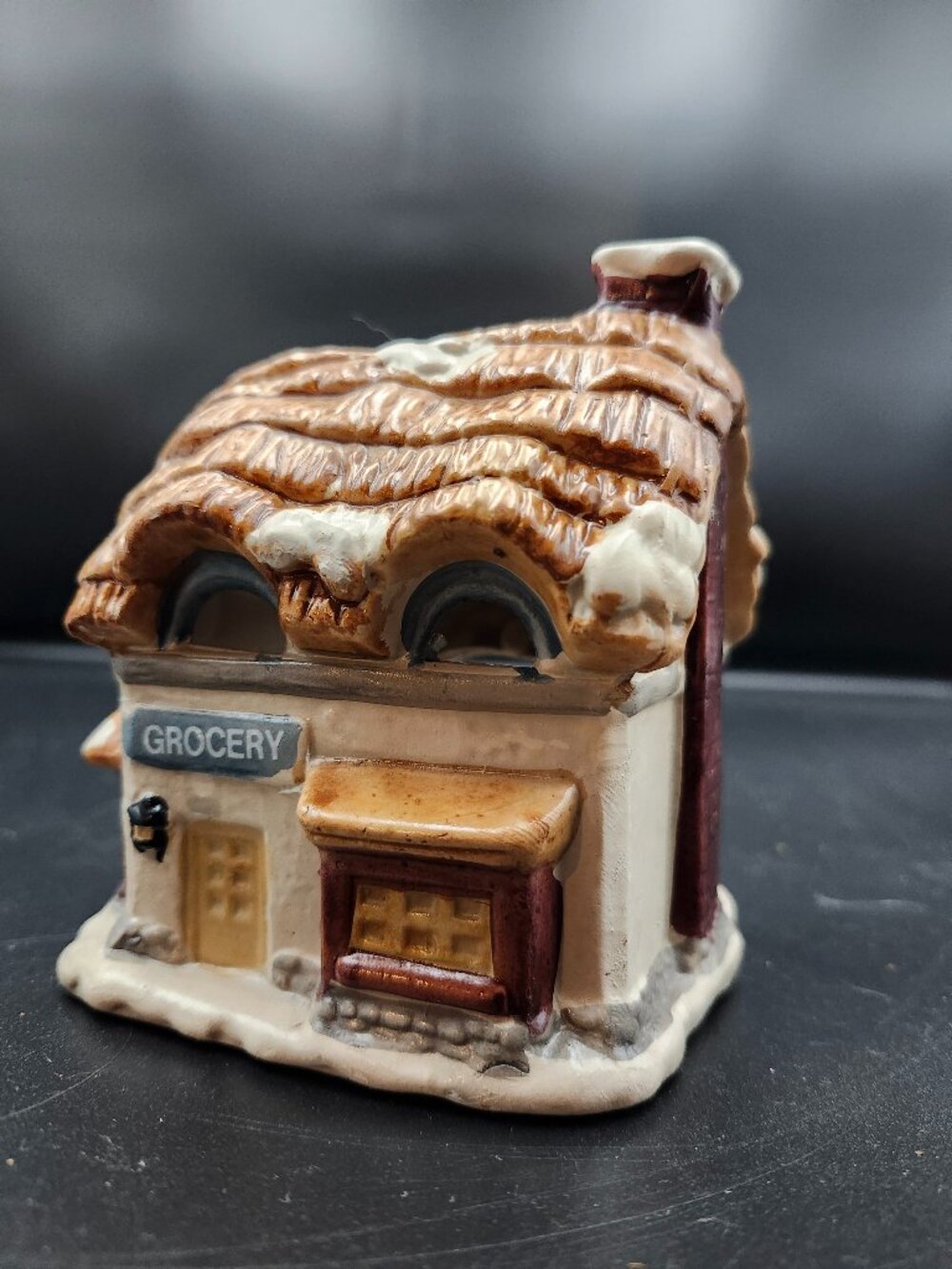Dickens Village Ceramic Candle Holder Grocery Store